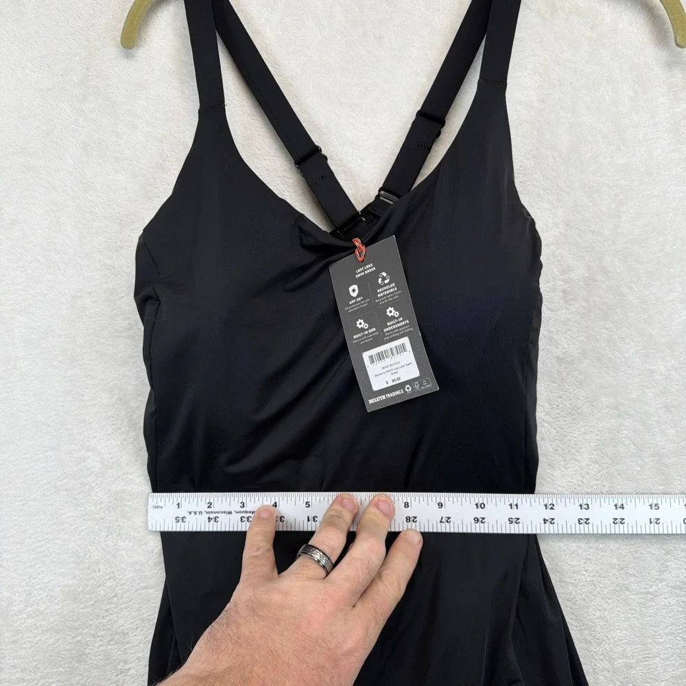 Alaskan Hardgear Womens Lost Lake Swim Dress 14 Black UPF 50 Built In Bra NWT